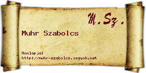 Muhr Szabolcs névjegykártya